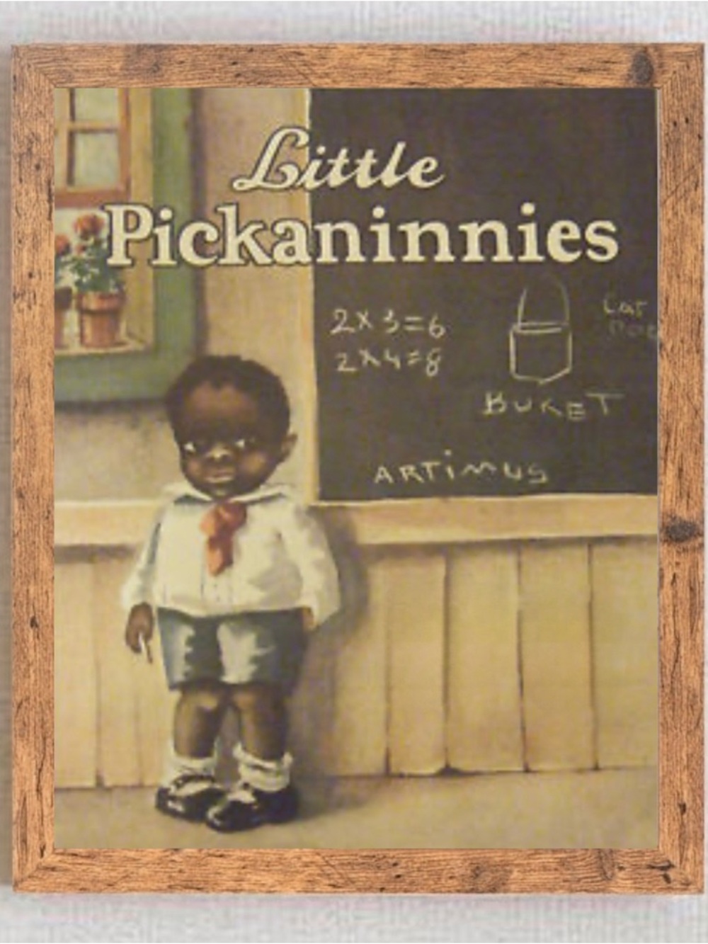 Vintage Illustration Wall Art Print with Chalkboard Theme